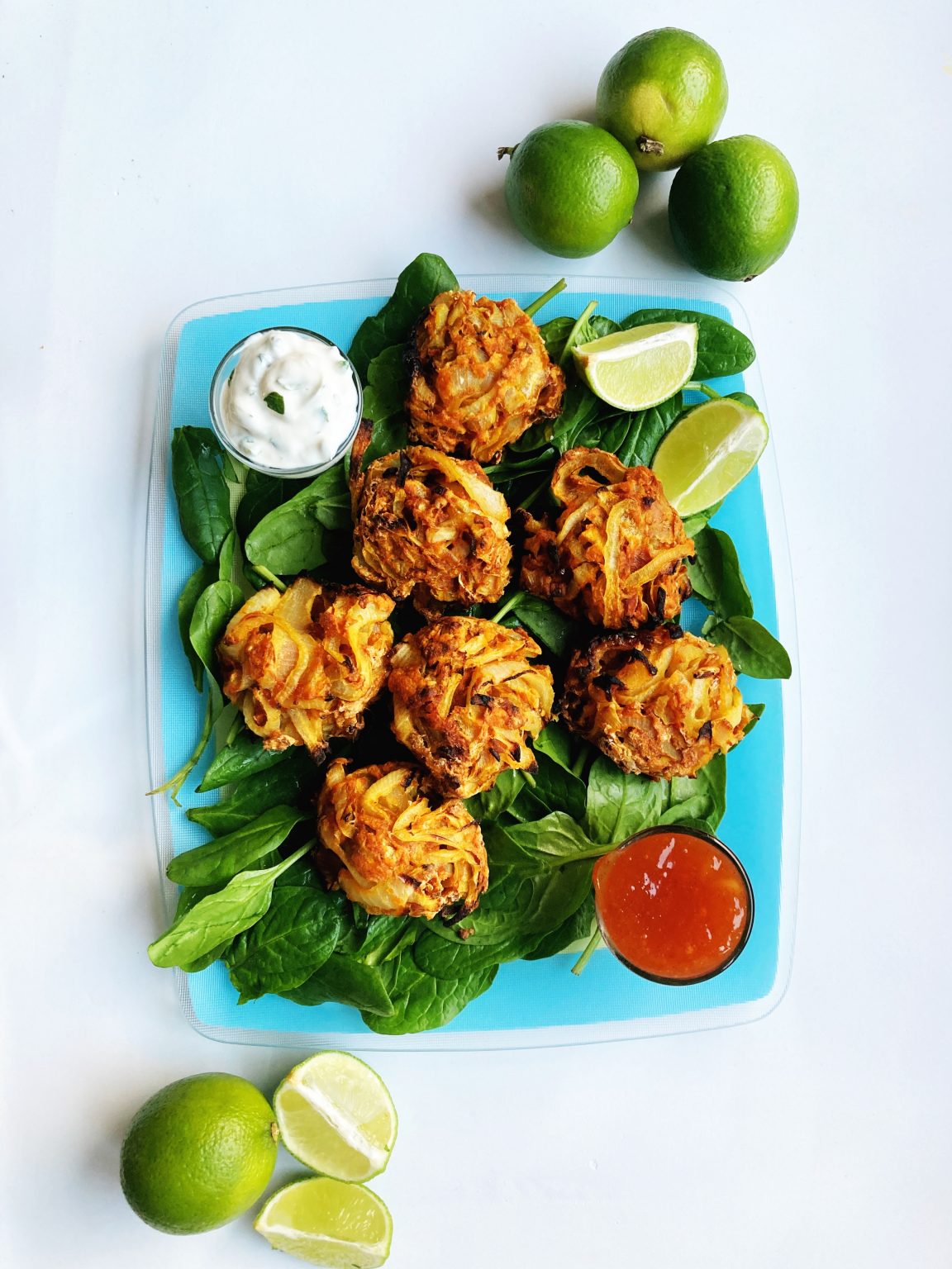A recipe and how to make healthy baked Onion Bhajis