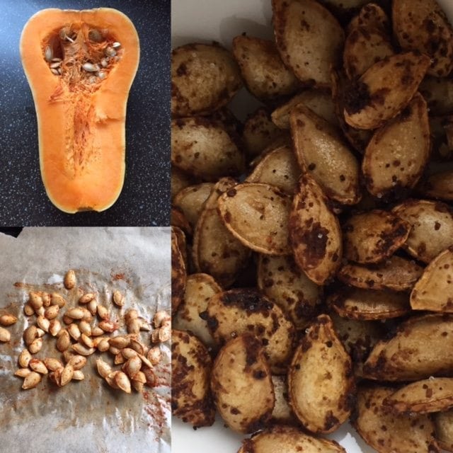 Roasted spicy butternut squash seeds Eating Ideas