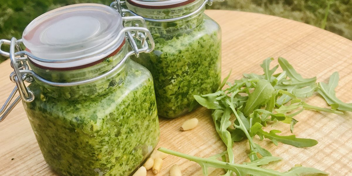 delicious basil and rocket pesto- easy to make and tasty too